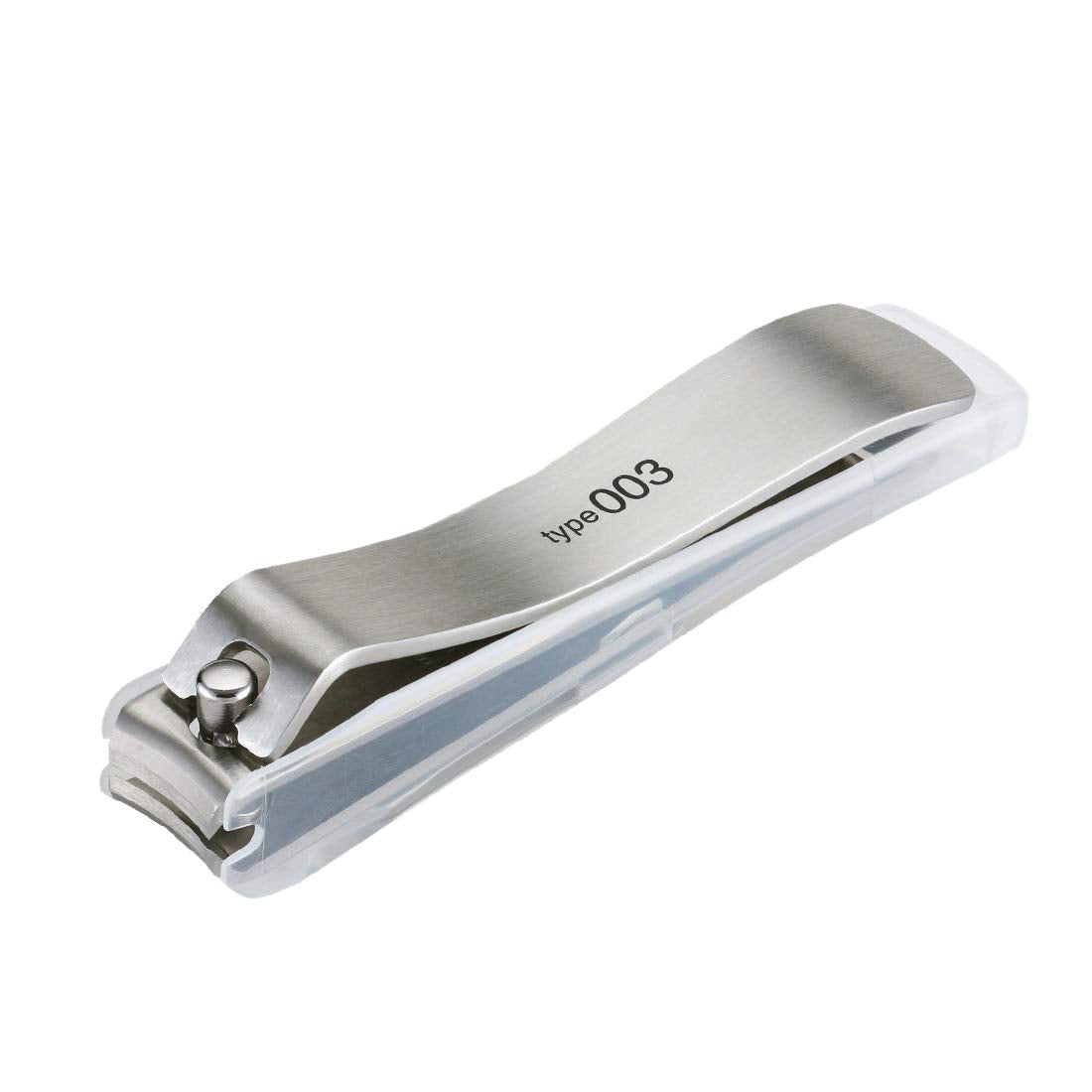 KAI Type 003 Nail Clipper KE0103, Stainless Steel Curved-Blade Nail Clipper with Built-In Nail File and Clear Case