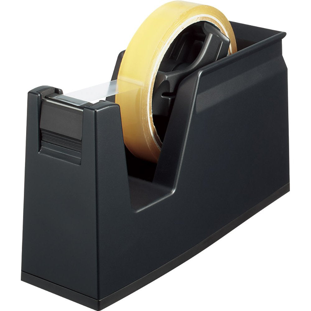 KOKUYO Karu Cut Desktop Tape Cutter T-SM100, Light-Force Special Blade for Large and Small Tape Rolls, 18.6 x 6.6 x 10.6 cm in White, Black or Green