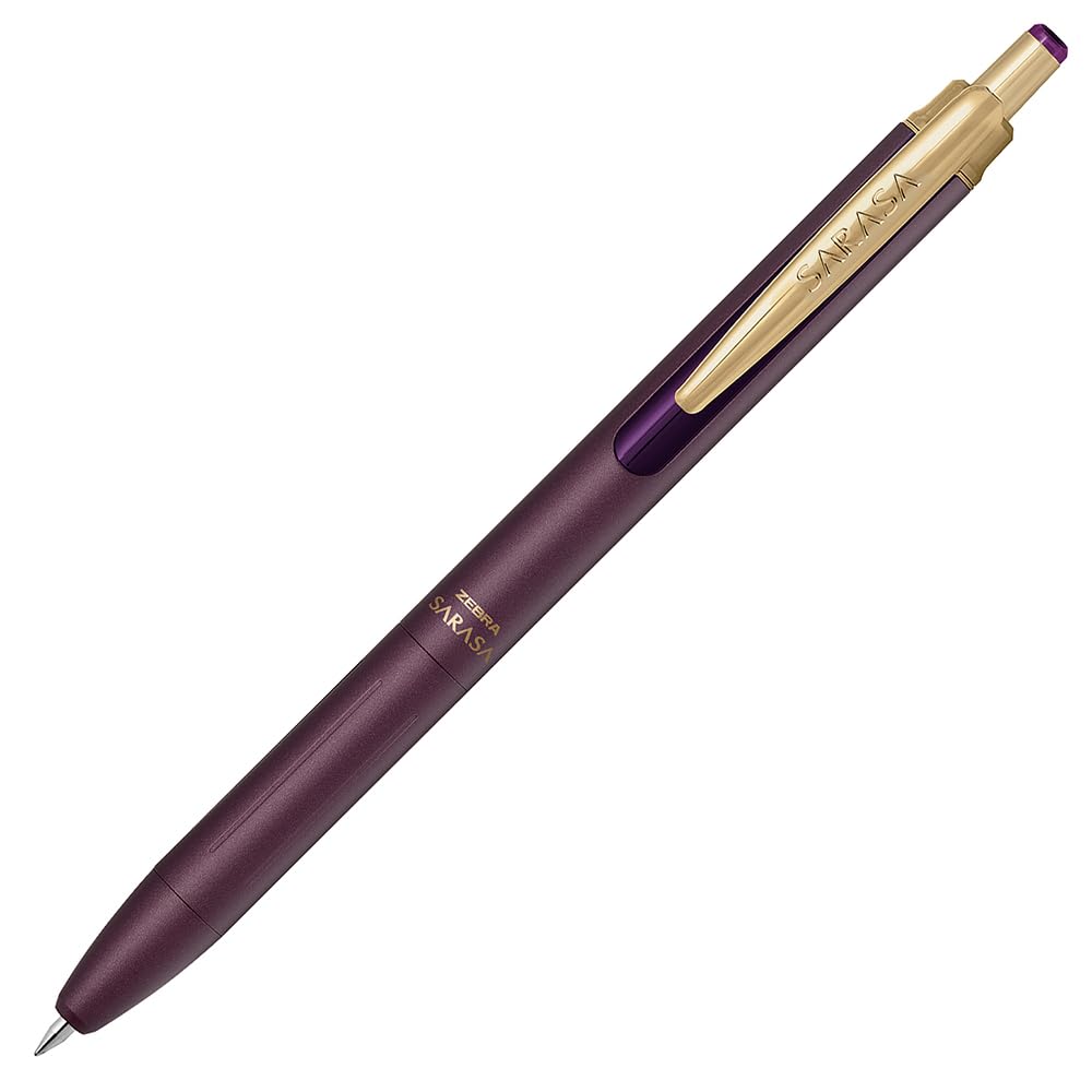 ZEBRA Sarasa Grand Gel Ballpoint Pen 0.5 mm, Retractable with Gold Binder Clip, Water-Based Pigment Water-Resistant Ink, 10.3 x 142.6 mm and 19.3 g, 11 Ink Colours, 1 or 3 Pens