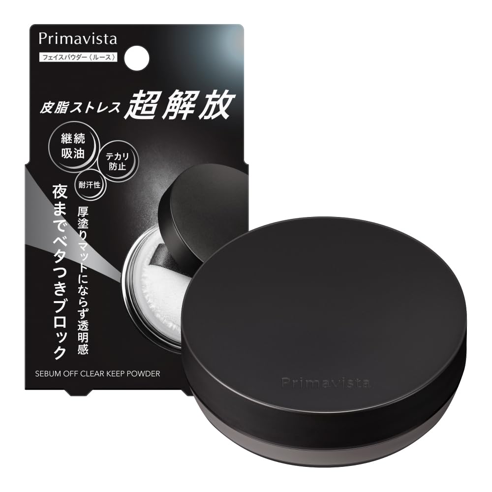 Primavista Sebum Off Clear Keep Powder 5 g, Fragrance-Free Clear Loose Face Powder for Oily Skin with Strong Sebum and Sweat Resistance