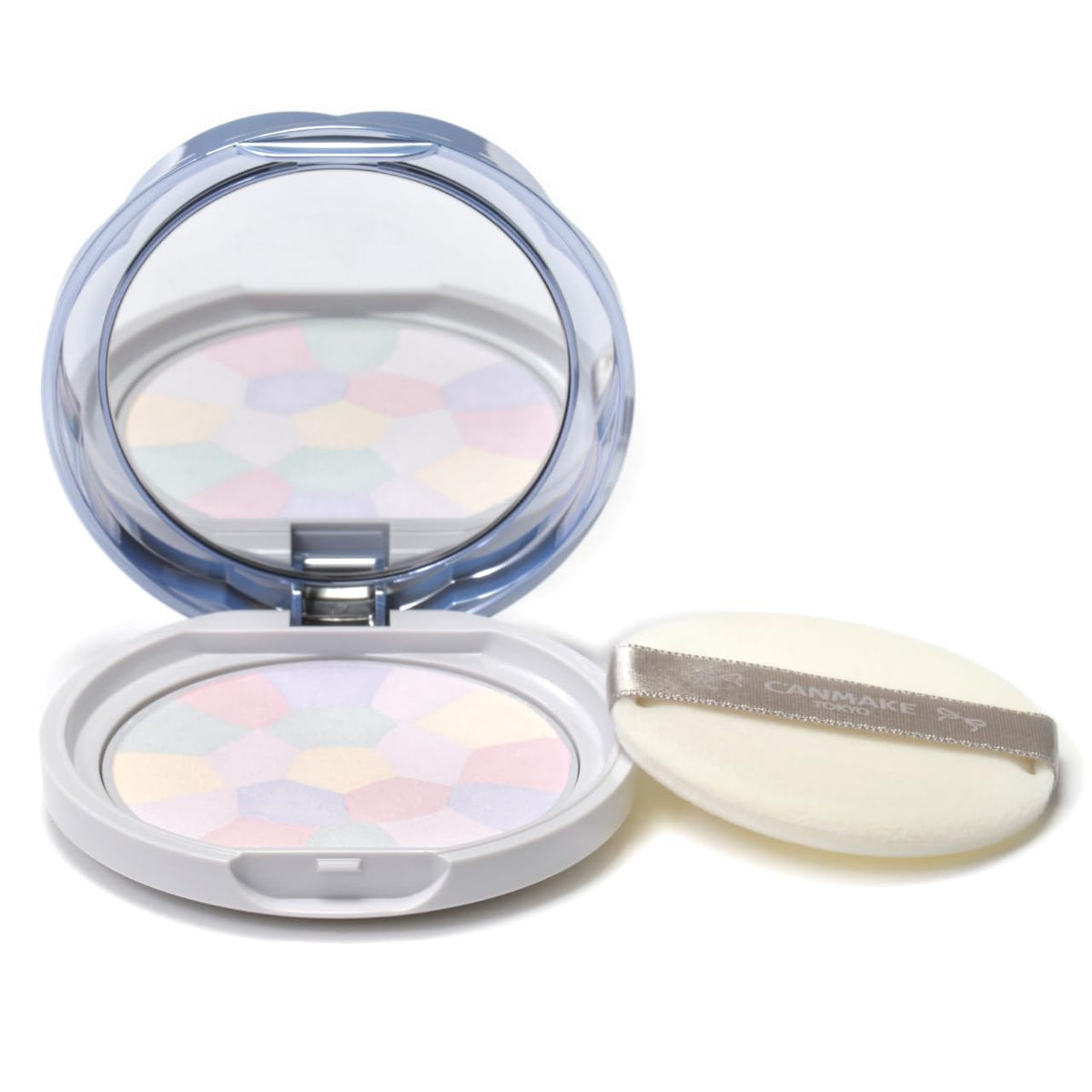 Canmake Illuminating Finish Powder Abloom SPF24 PA++, Glossy Glowing Pressed Face Powder with Mirror and Puff, 6.5 g