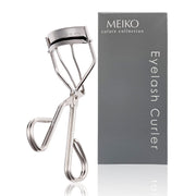 Meiko Colors Collection Eyelash Curler with 1 Spare Rubber, Nickel-Plated Steel Curler with Silicone Rubber Pad, Made in Japan