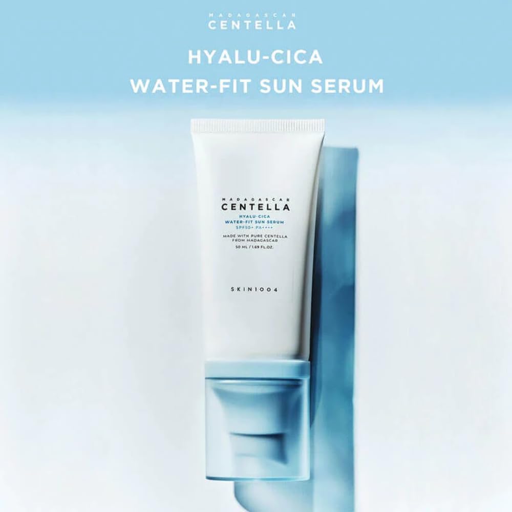 SKIN1004 Madagascar Centella Hyalu-Cica Water-Fit Sun Serum, SPF50+ PA++++ Fragrance-Free Light Sun Serum for Sensitive Skin, 50 mL