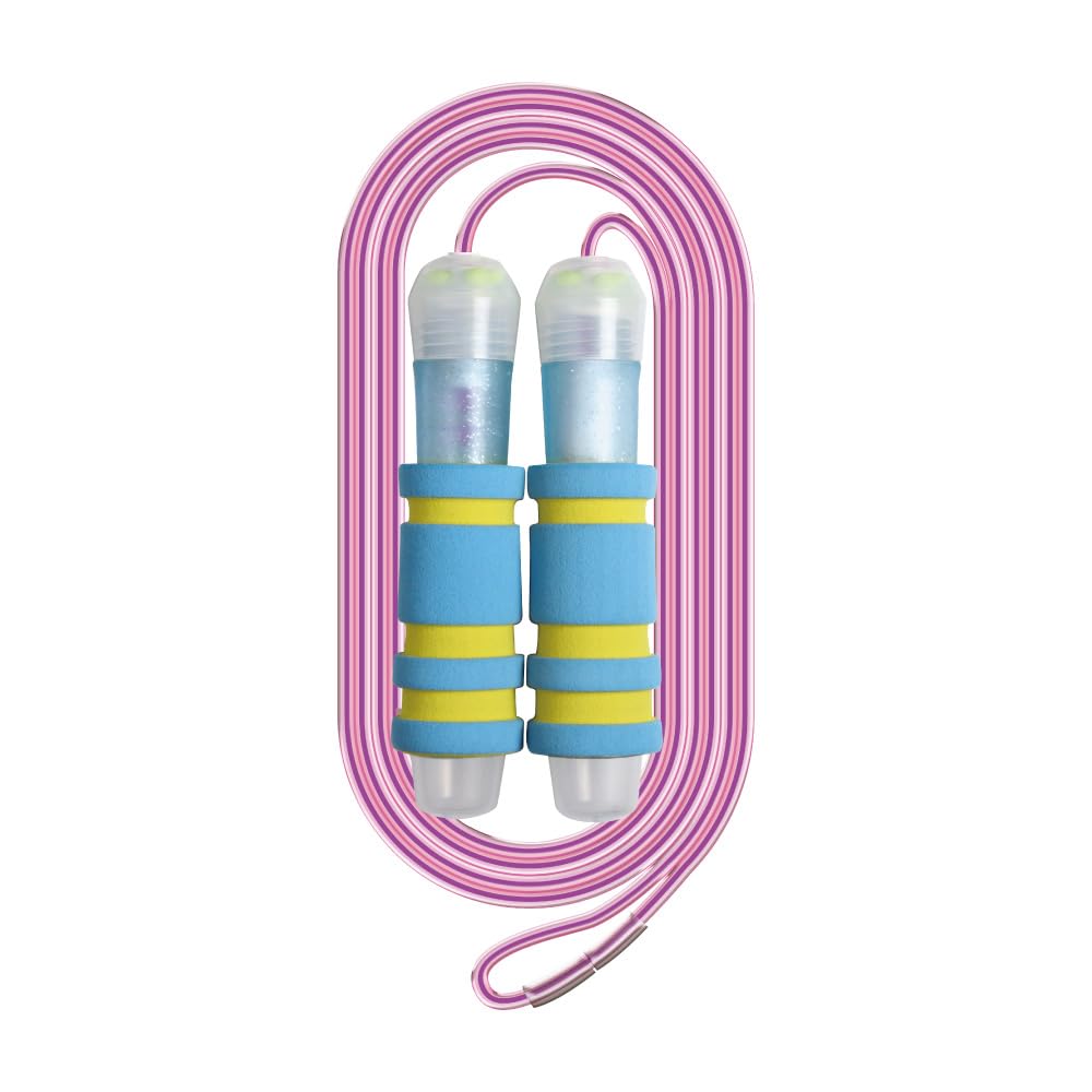 Sonic Quick Spin Lite Skipping Rope QX-1897 with Quick Bearing and Sponge Grips, 2.4 m x 4 mm PVC Rope, Grip 32 x 135 x 32 mm, Ages 6 and Up, Violet or Light Blue