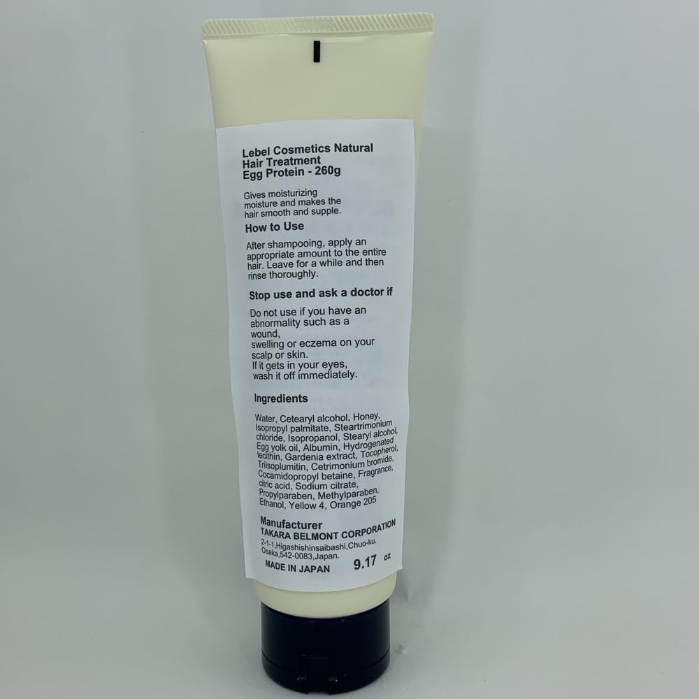 Lebel Natural Hair Treatment with Egg Protein, Moisturizing Salon Hair Treatment, 260 g