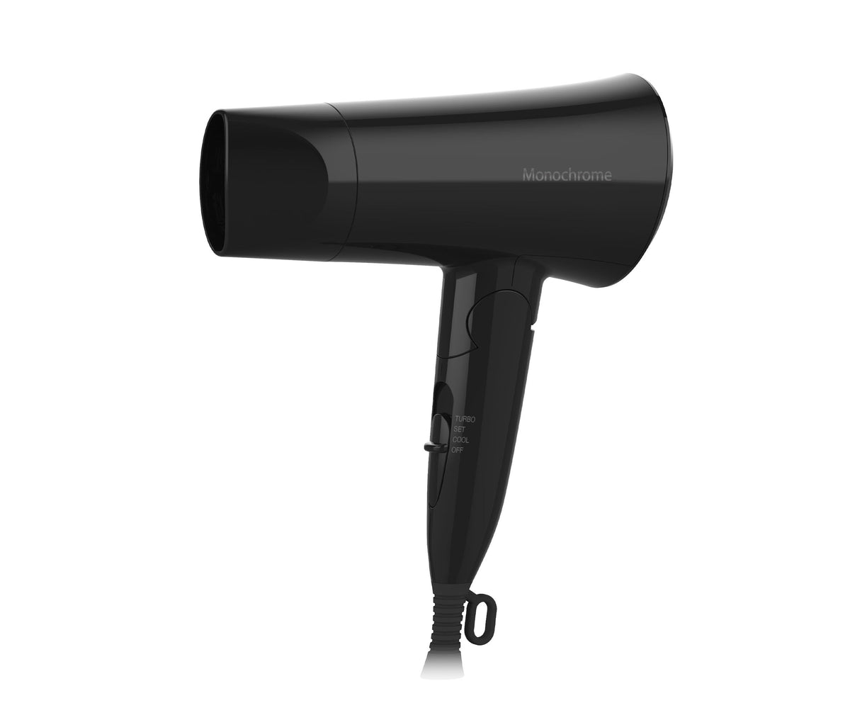 Koizumi Monochrome Hair Dryer KHD-1392, Lightweight 400 g Foldable Dryer with 1200 W, Negative Ions and Turbo Set Cool Modes, White or Black