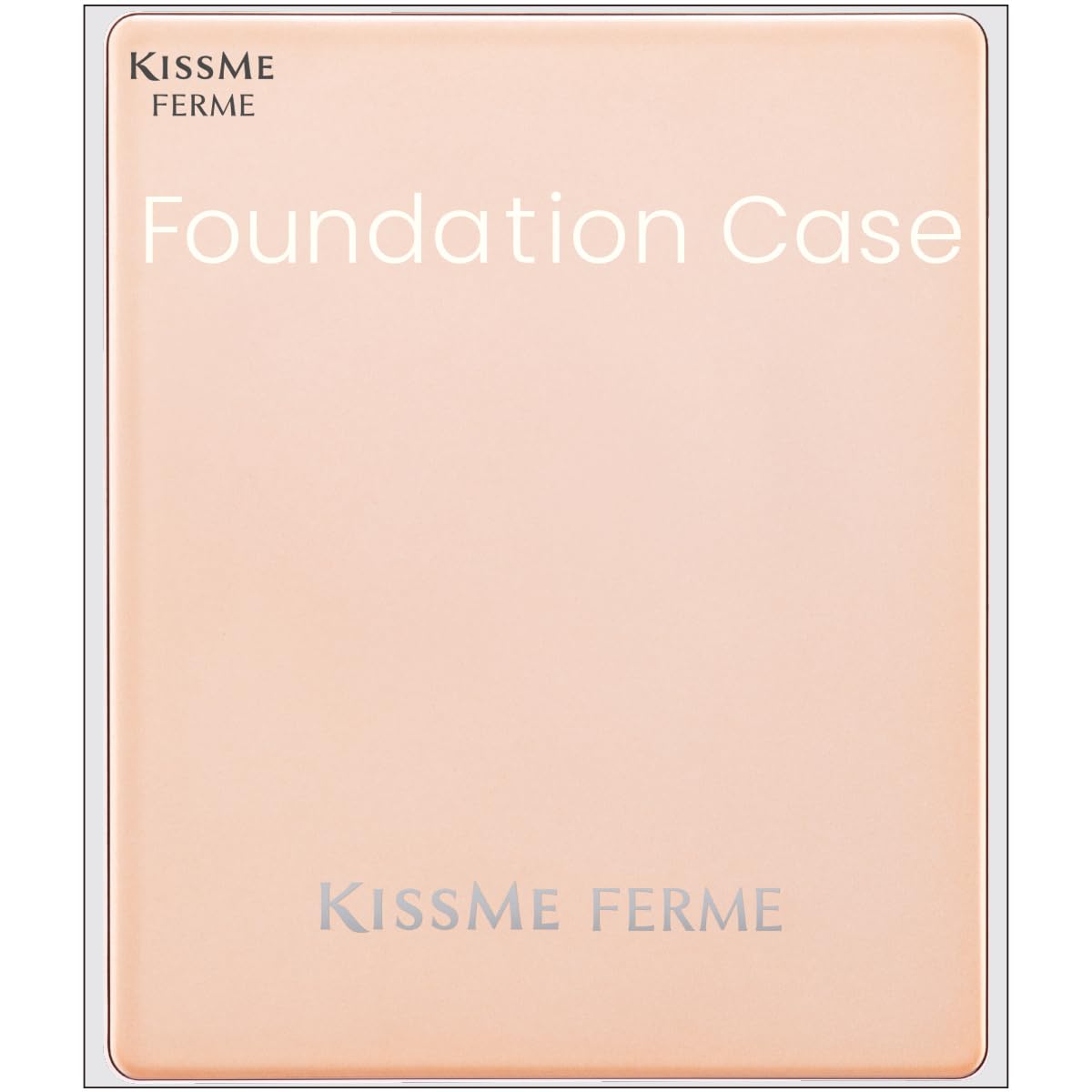 KiSS Me FERME Silky Fit Foundation Case with Mirror, Compact Case for KiSS Me FERME Refill Foundation, Pink Beige