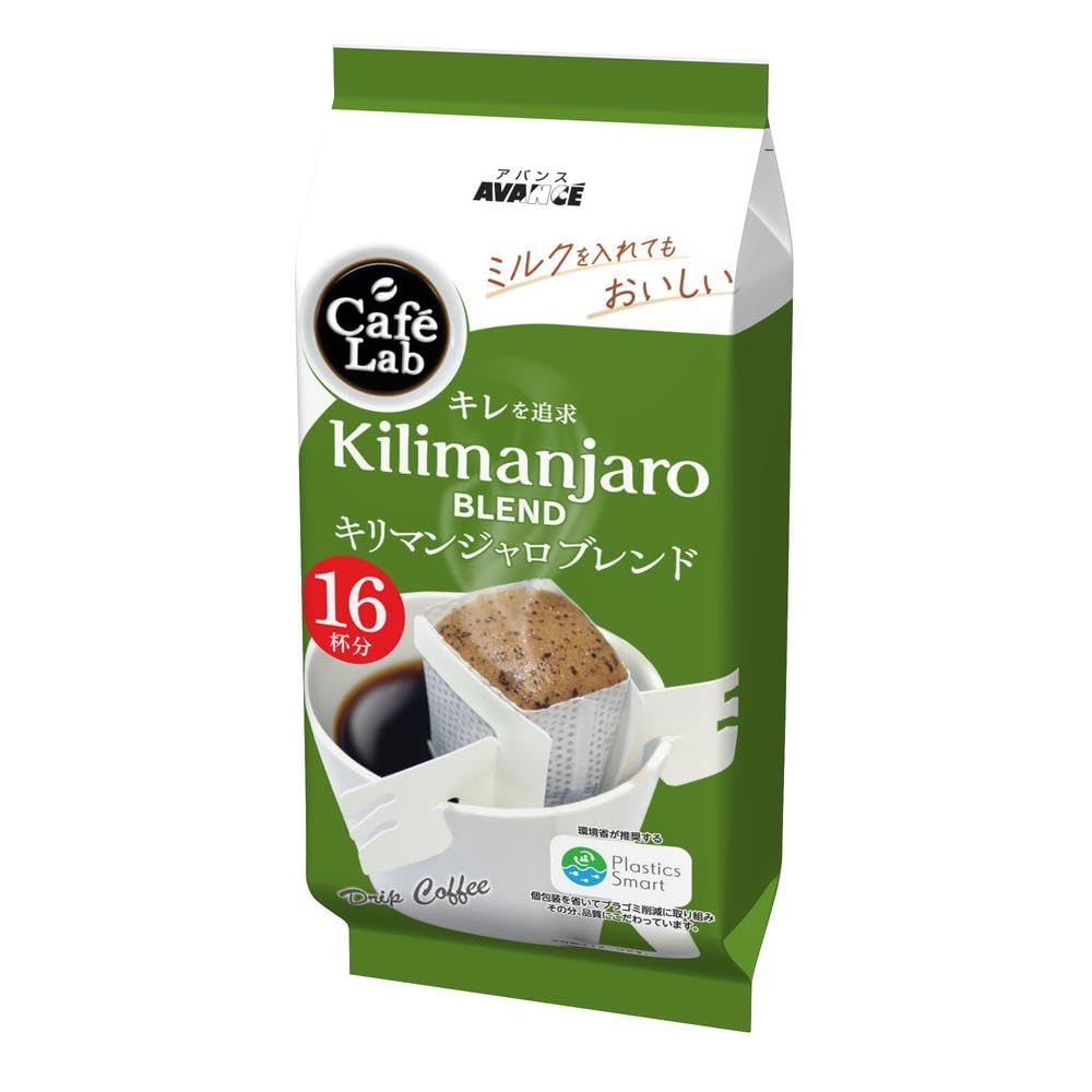 Cafe Lab Drip Coffee, Mocha Blend Or Kilimanjaro Blend 16 Bags Of 6 g, Or Colombian Specialty-Grade Decaffeinated 3 Packs Of 6