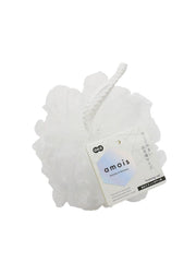 Ohe Amois Foaming Net for the Body, White Soap Foaming Bath Net with Hanging Cord, About 18 x 13 x 13 cm, Polyethylene and Polyester