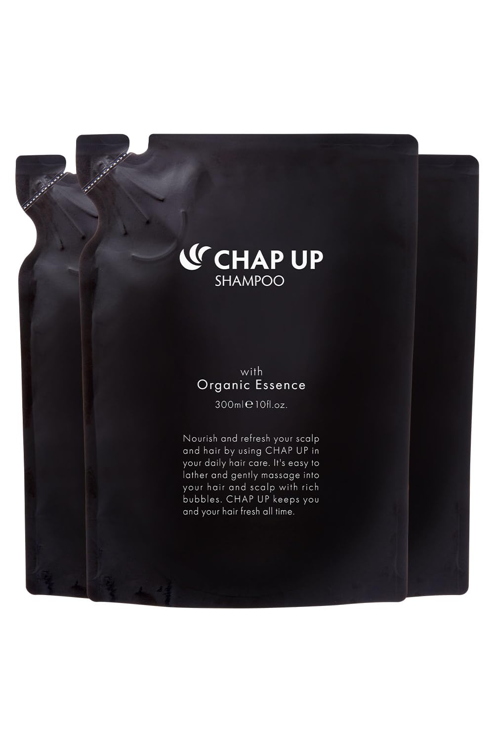 Chapup Rinse-in Scalp Shampoo, Amino Acid Non-Silicone Men's Shampoo with 10 Plant Extracts, Fresh Green Scent, 300 mL Bottle or Refill