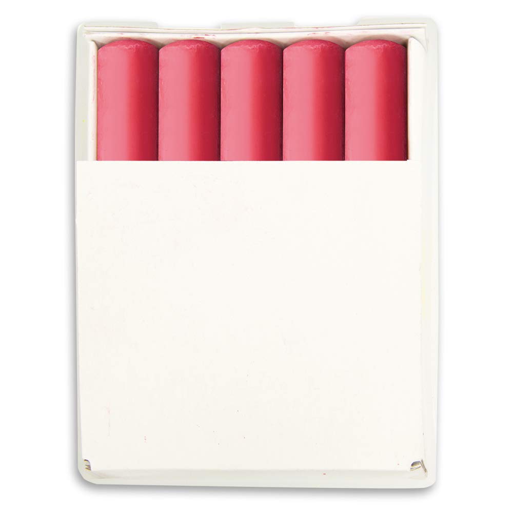 Shinwa Sokutei Construction Chalk, Calcium Sulfate Marking Chalk 12 x 82 mm, 5.5 g per Stick, 10 Sticks in a Plastic Case, White or Red