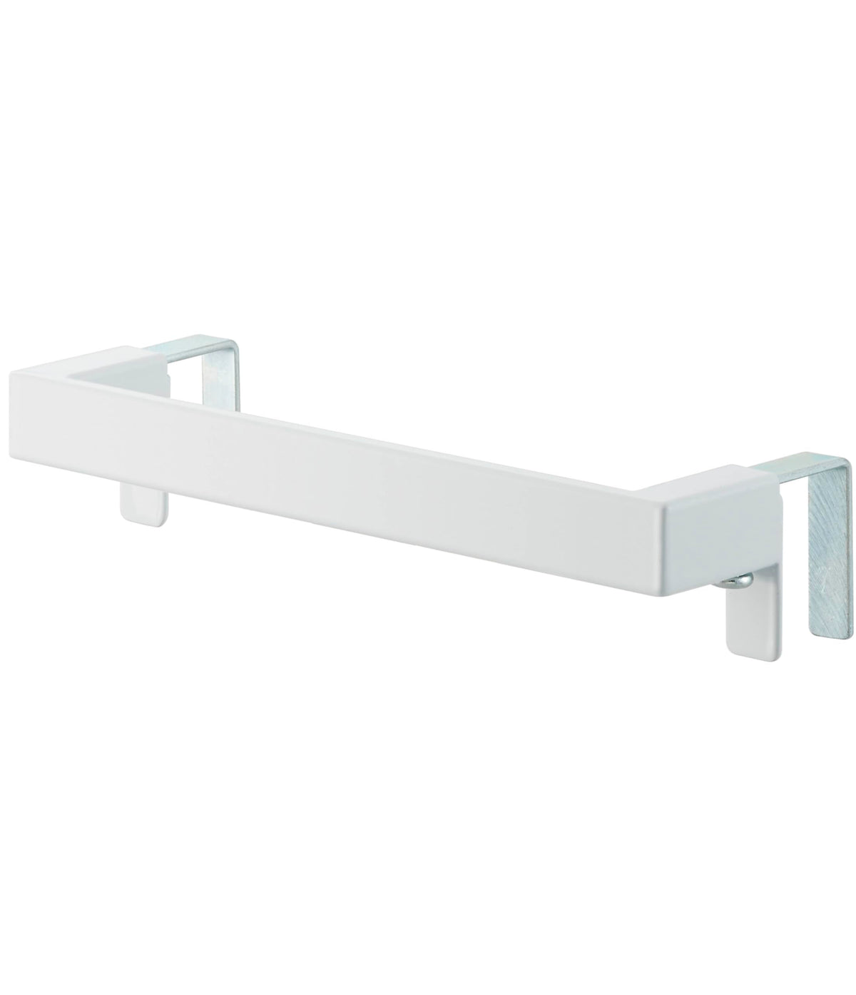 Yamazaki Plate Cabinet Door Towel Hanger Bar, Steel Towel Rail that Adjusts to Door Thickness, 19 x 6 to 7 x 4 cm, Holds 1 kg, White