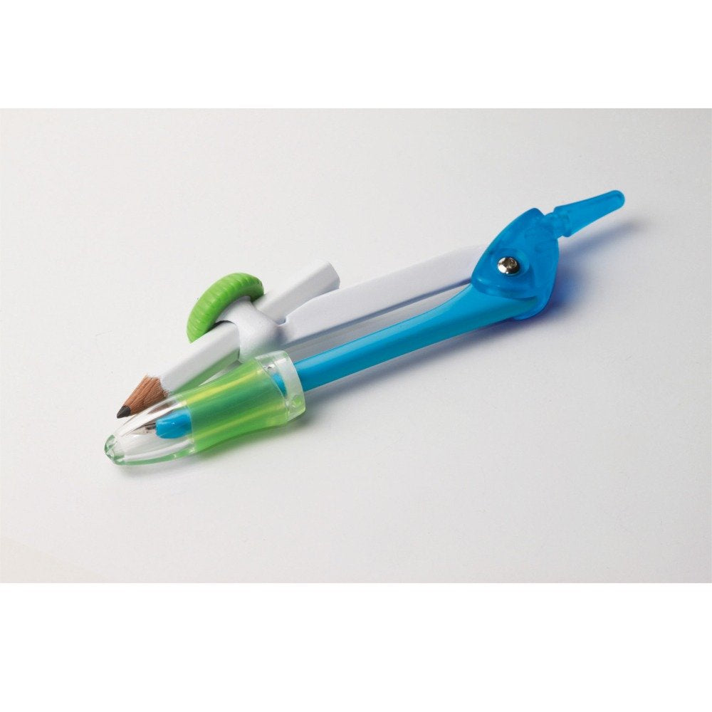 Sonic Kurunpass Pencil Compass with Twist Cap and Short Safety Needle, Centre-Mechanism Head, School Type SK-753-K Navy or SK-744-B Blue and Green, Case 160 x 50 x 25 mm