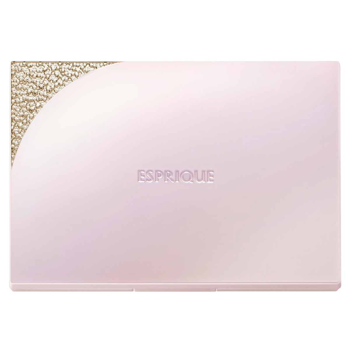 ESPRIQUE Powder Foundation Case C, Pearl Pink Compact Case with Gold Corner for Powder Foundation Refills