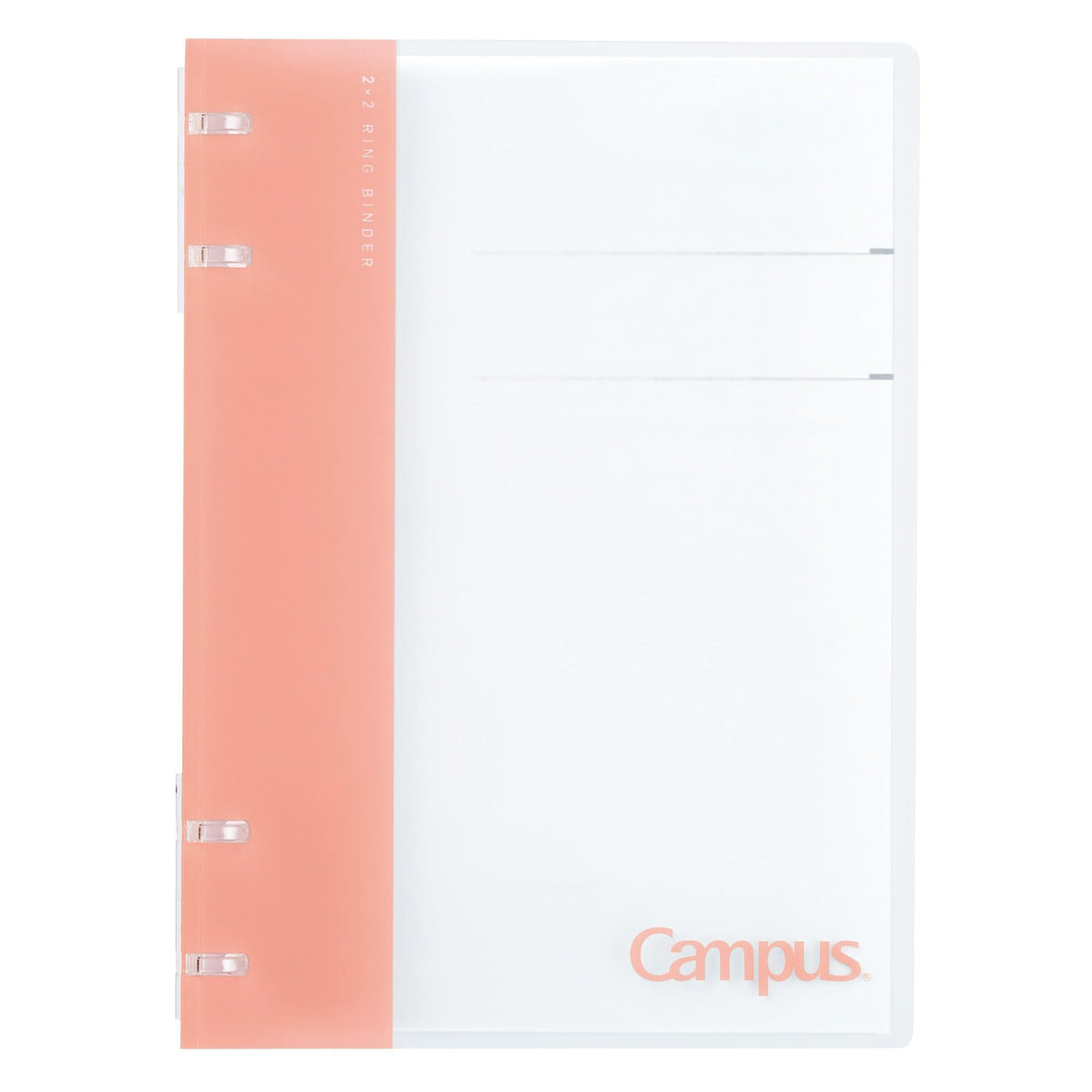 KOKUYO Campus Notebook-Style Loose-Leaf Binder A5 2 x 2 Ring NP134, Slim Binder with Separate Top and Bottom Rings and Up to 40 Sheets, 217 x 162 x 14 mm, Pink, Grey, Yellow, Navy or Light Blue