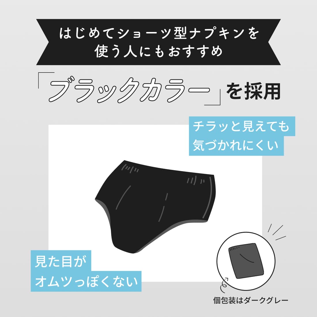 Ellis Shorts Black Period Panties