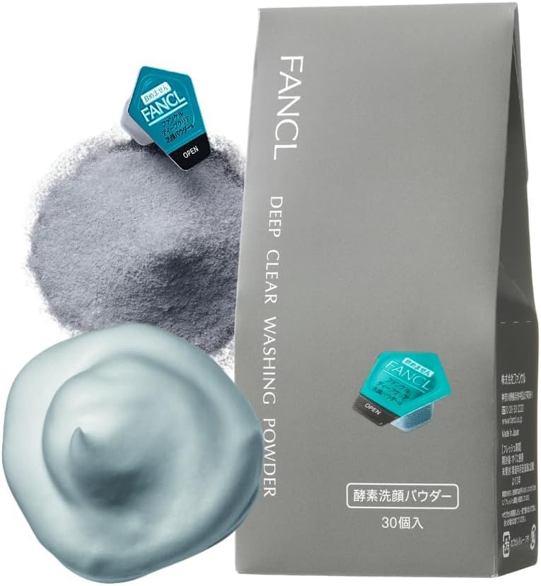 FANCL Deep Clear Cleansing Powder — Enzyme-Charcoal-Clay Foam