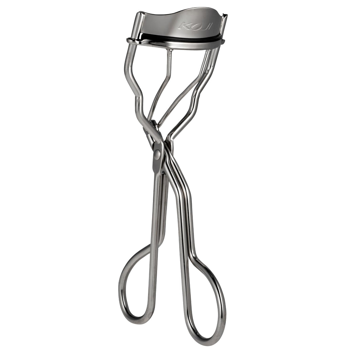 Koji Push and Catch Eyelash Curler, Silver Curler for Hooded and Single Eyelids with Spare Rubber Pad, Made in Japan