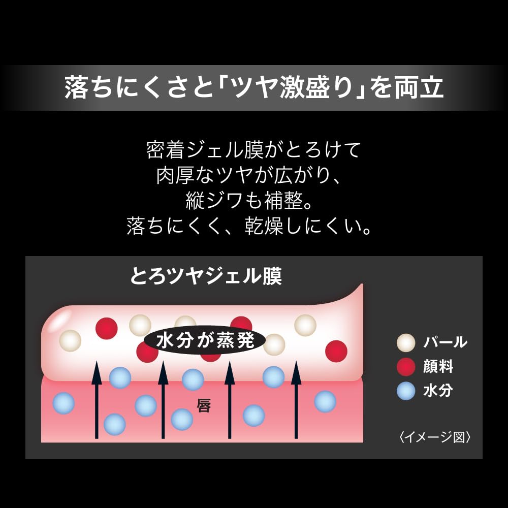 Kate Lip Monster Tsuyabath EX-1, Limited-Edition Glossy Long-Wearing Deep Red Lipstick with Melting Gloss Gel Film