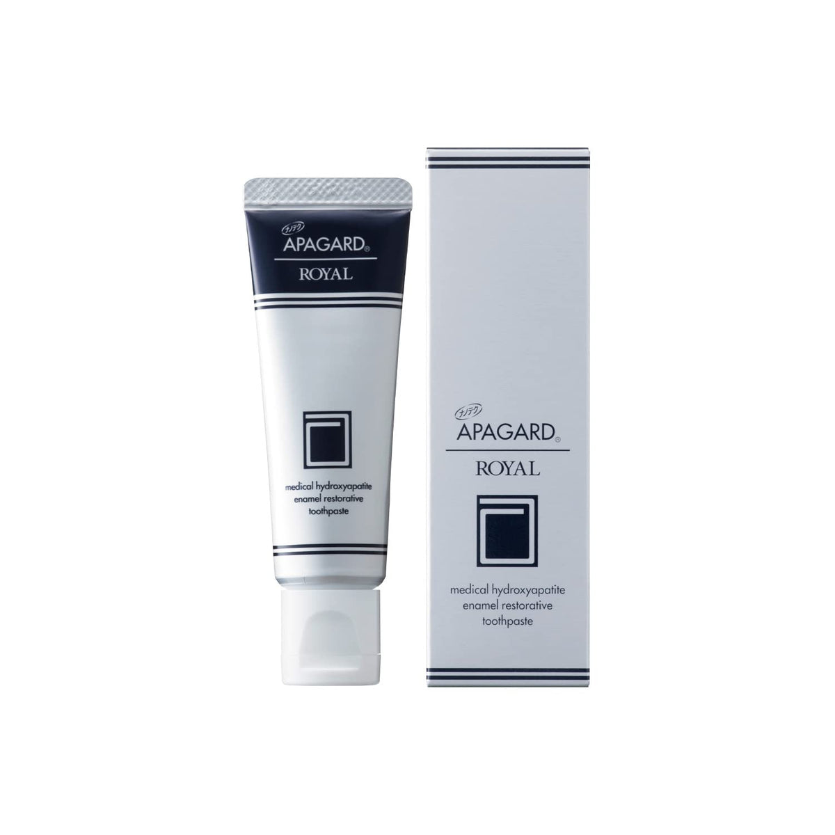 Apagard Royal Medicated Hydroxyapatite Enamel Restorative Toothpaste with Pearl Ingredient for Gloss, Peppermint Taste, 40 g