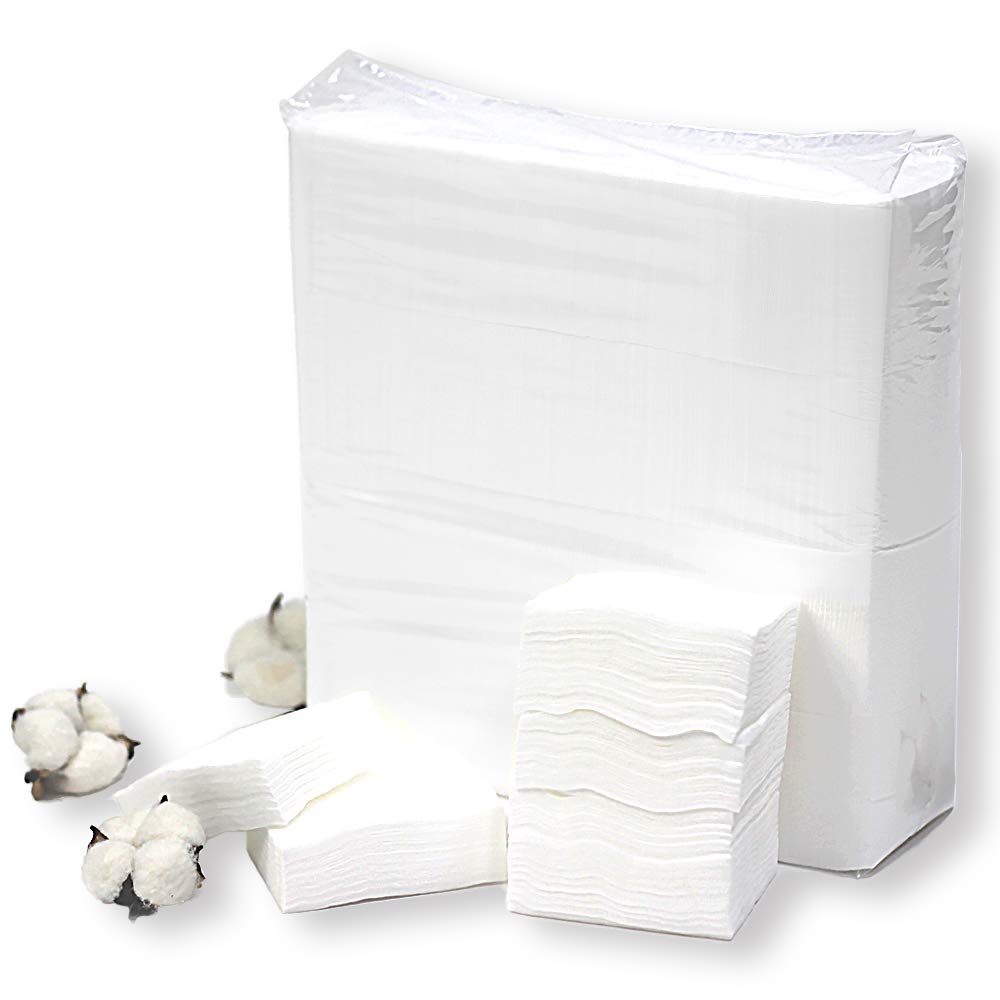 Smart Collection Facial Cotton, 500 Sheets of 60 x 80 mm Soft 100 Percent Cotton Pads with Low Fluff for Lotion Packs, Makeup Removal and Nail Care