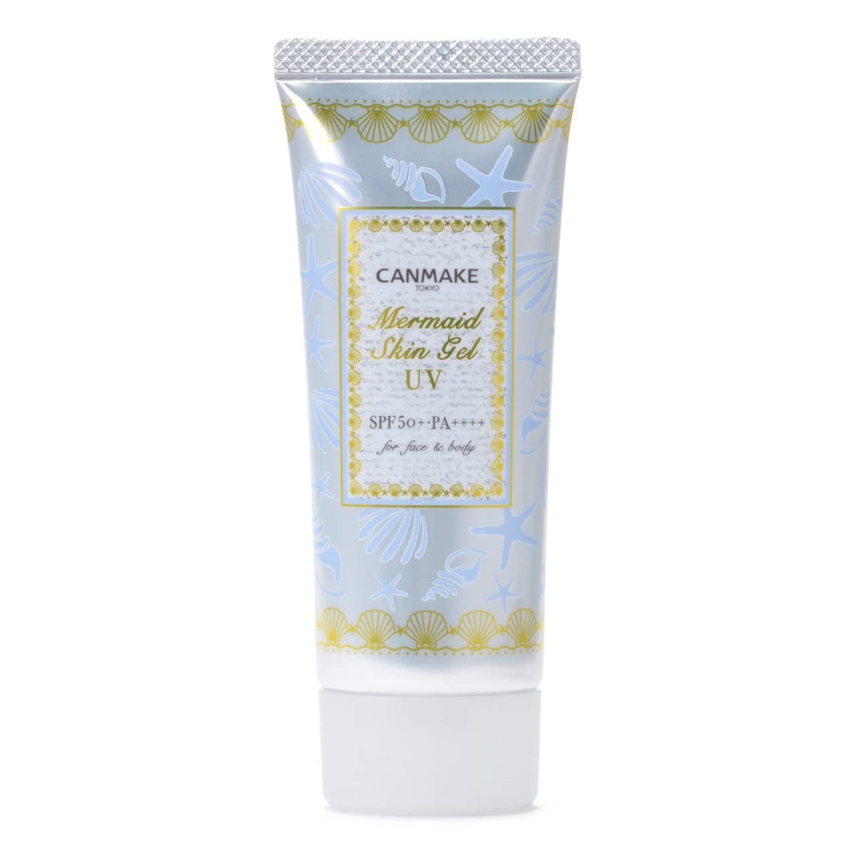 Canmake Mermaid Skin Gel UV SPF50+ PA++++, Watery Sun Gel and Makeup Base for Face and Body, 40 g