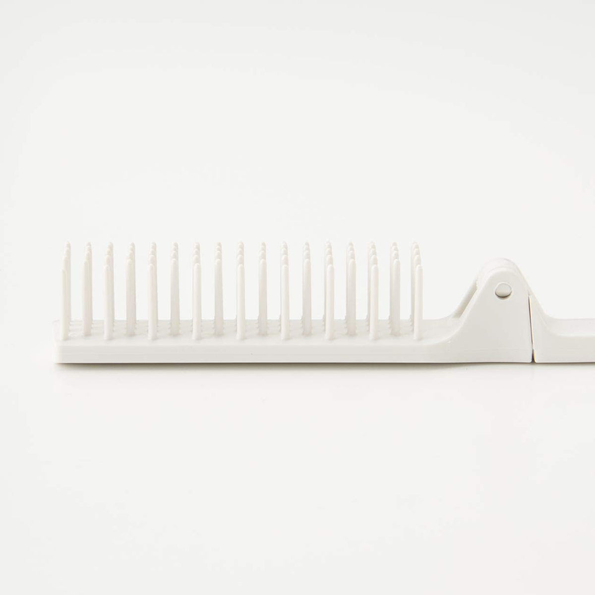 MUJI Polypropylene Folding Hair Brush, Compact Travel Brush, White