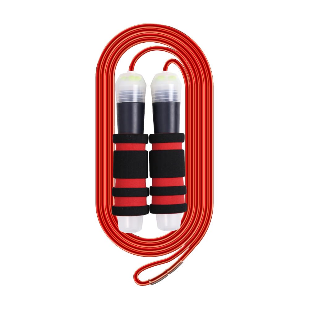 Sonic Quick Spin Lite Brave Skipping Rope QX-1843 with Quick Bearing and Sponge Grips, 2.4 m x 4 mm PVC Rope, Grip 32 x 135 x 32 mm, Blue or Red