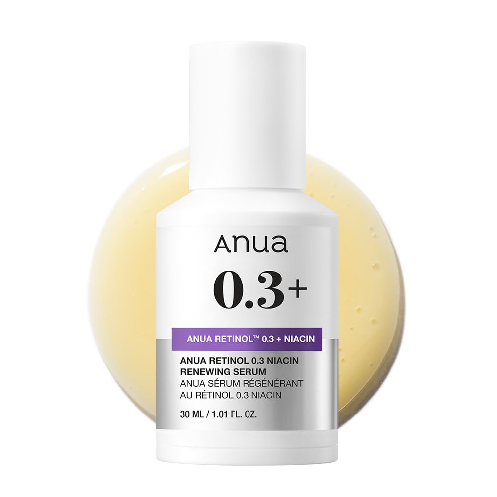 Anua Retinol 0.3 Niacin Renewing Serum, Nano Retinol Night Serum for Texture and Elasticity, Fragrance-Free, 30 mL