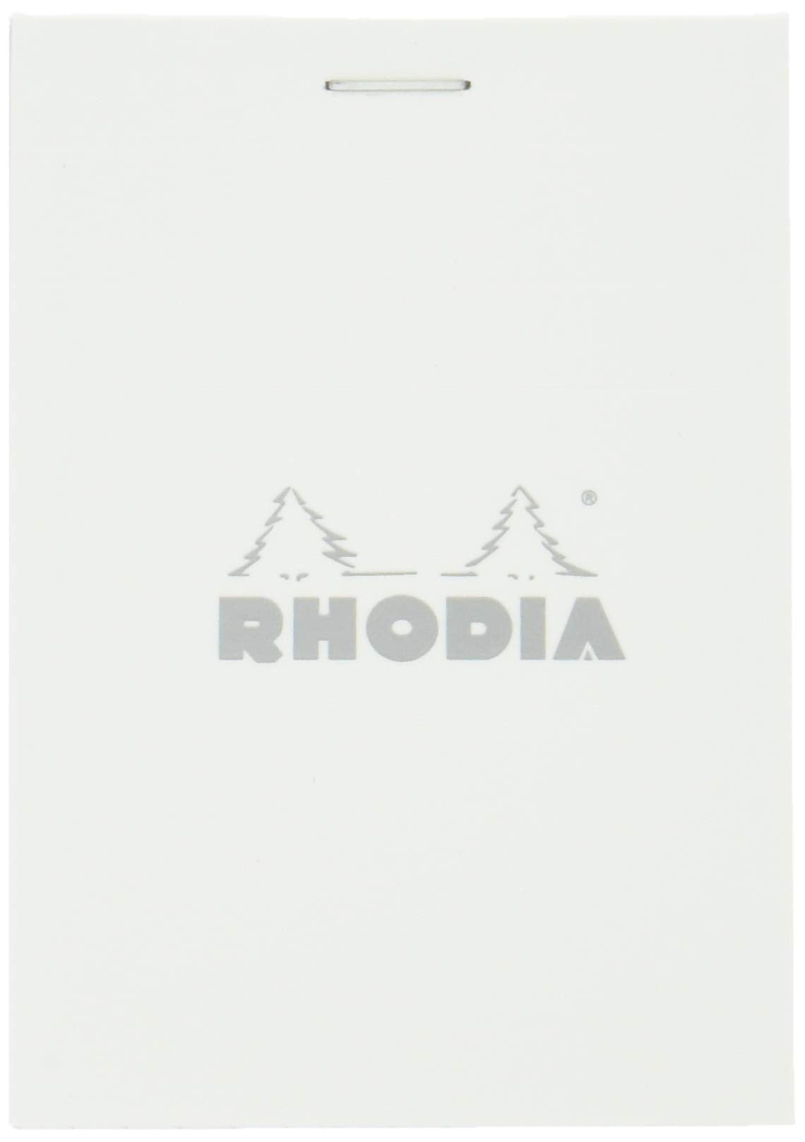 Rhodia Block Notepads, 80 Sheets with Water-Repellent Cover and Micro-Cut Perforation, Sizes No.10 to No.19 and A3+, Grid, Lined or Meeting Rule, Orange, Black or White, 1 to 5 Pads
