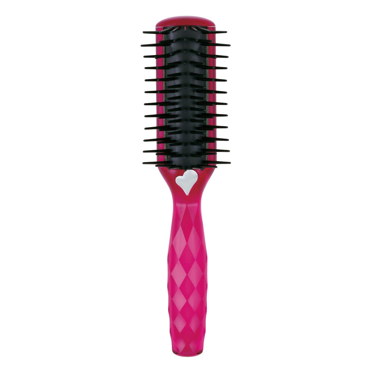 KAI Anti-Static Styling Brush in Ruby Pink, Conductive-Fiber Hair Brush with Earth Part, Size S or L