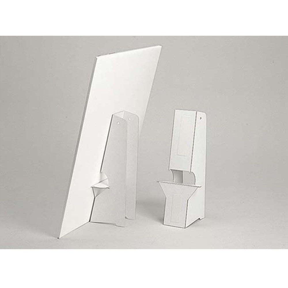 Platinum Pen Hare-Pane Stand AS-500D, Paper Panel Stands with Adhesive Tape for A4, B5 and A5 Panels, 145 x 144 mm, Pack of 10, White
