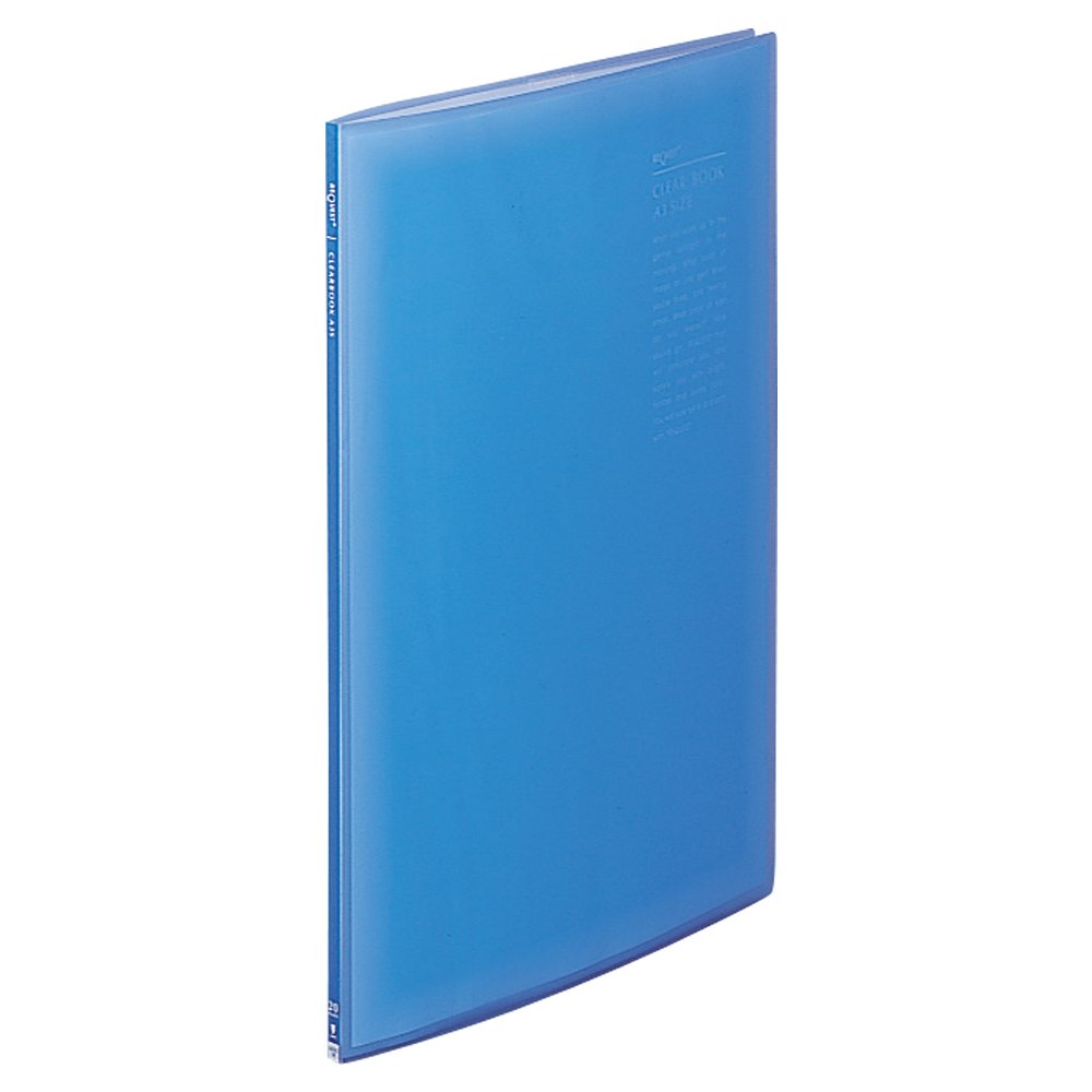 Lihit Lab Clear Book 20 Pockets, Vertical Top-Loading Display Book in A3L 11 x 334 x 452 mm or B4L 11 x 286 x 407 mm, Clear or Blue