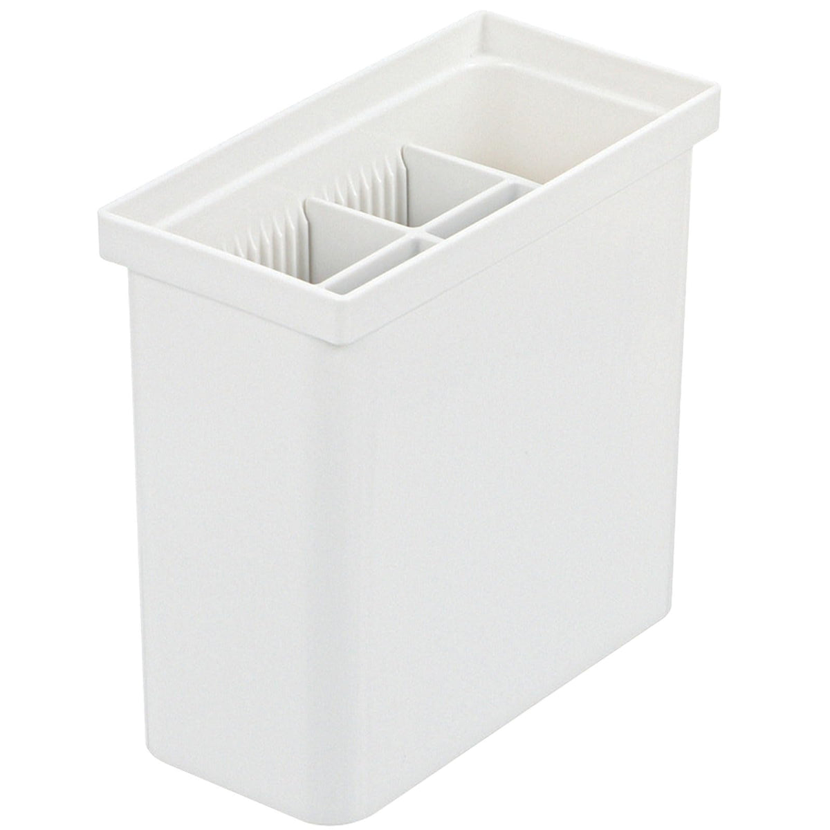 Richell Totono Drawer Kitchen Tool Stand R, Polypropylene Divided Pot for Spoons and Tools, 14 x 7 x 14 cm, Dishwasher Safe, Made in Japan, White