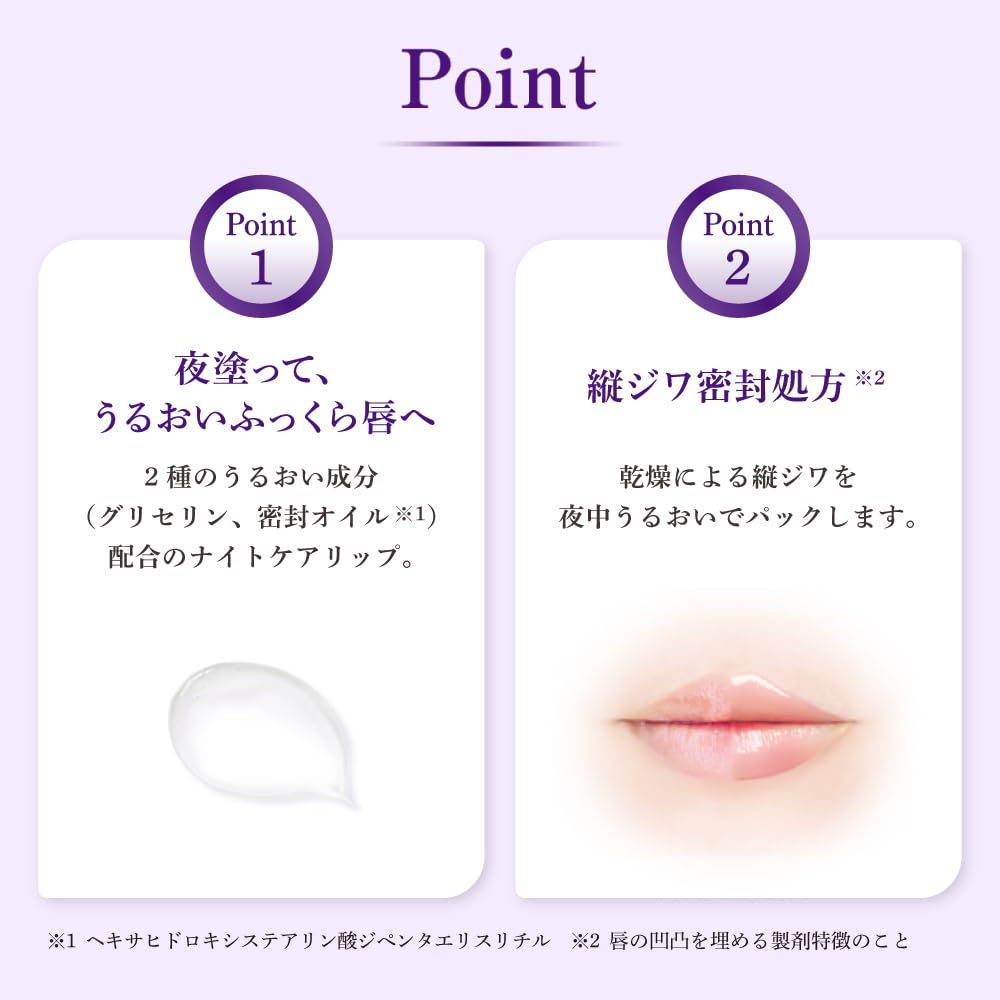 Mentholatum Repair One Night Care Lip Tube, Overnight Moisture Lip Treatment with Niacinamide, Retinol and Hyaluronic Acid, 2-Tube Set, 8 g Each
