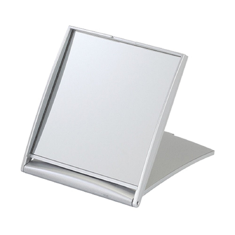 KAI Compact Folding Mirror with 5x Magnifying Side, Silver, Glass Hand Mirror with Flat Mirror on the Other Side, Pocket-Size (Model KX-0755)