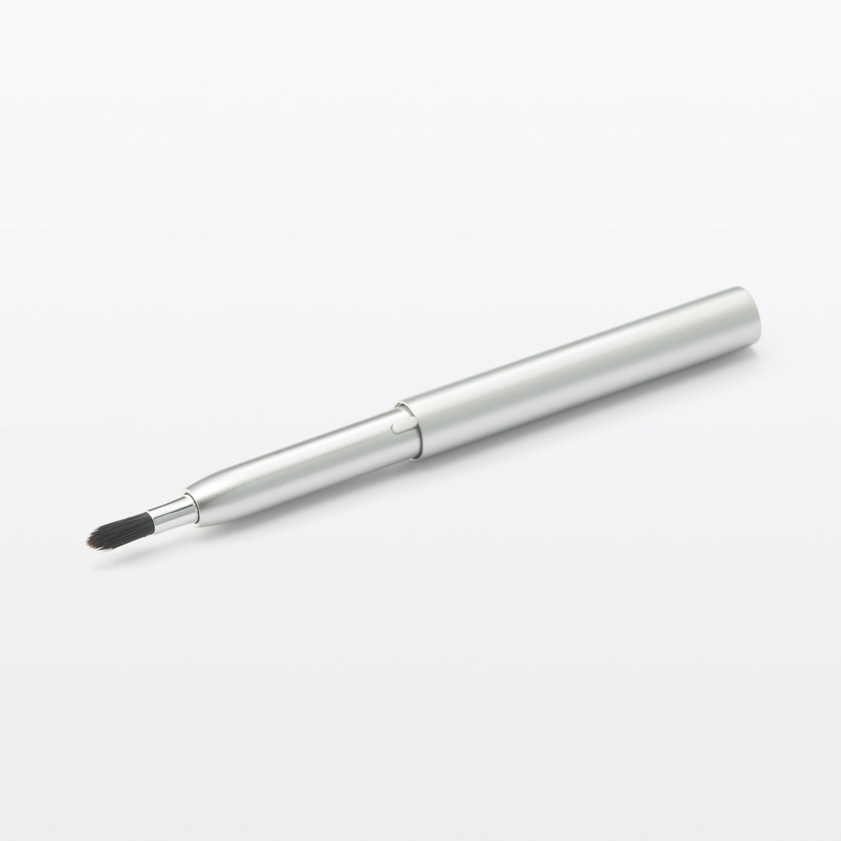 MUJI Retractable Lip Brush OGB50A1A, Aluminium Slide Cap Lip Brush with PBT Bristles, About 67 mm