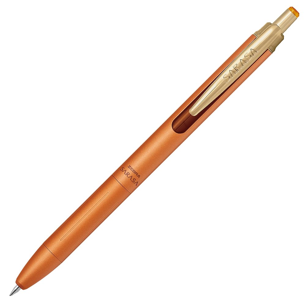 ZEBRA Sarasa Grand Gel Ballpoint Pen 0.5 mm, Retractable with Gold Binder Clip, Water-Based Pigment Water-Resistant Ink, 10.3 x 142.6 mm and 19.3 g, 11 Ink Colours, 1 or 3 Pens