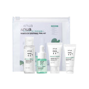 Anua Heartleaf 4-Step Soothing Trial Kit, Toner 40 mL, Serum 10 mL, Lotion 20 mL and Cream 10 mL Travel Set