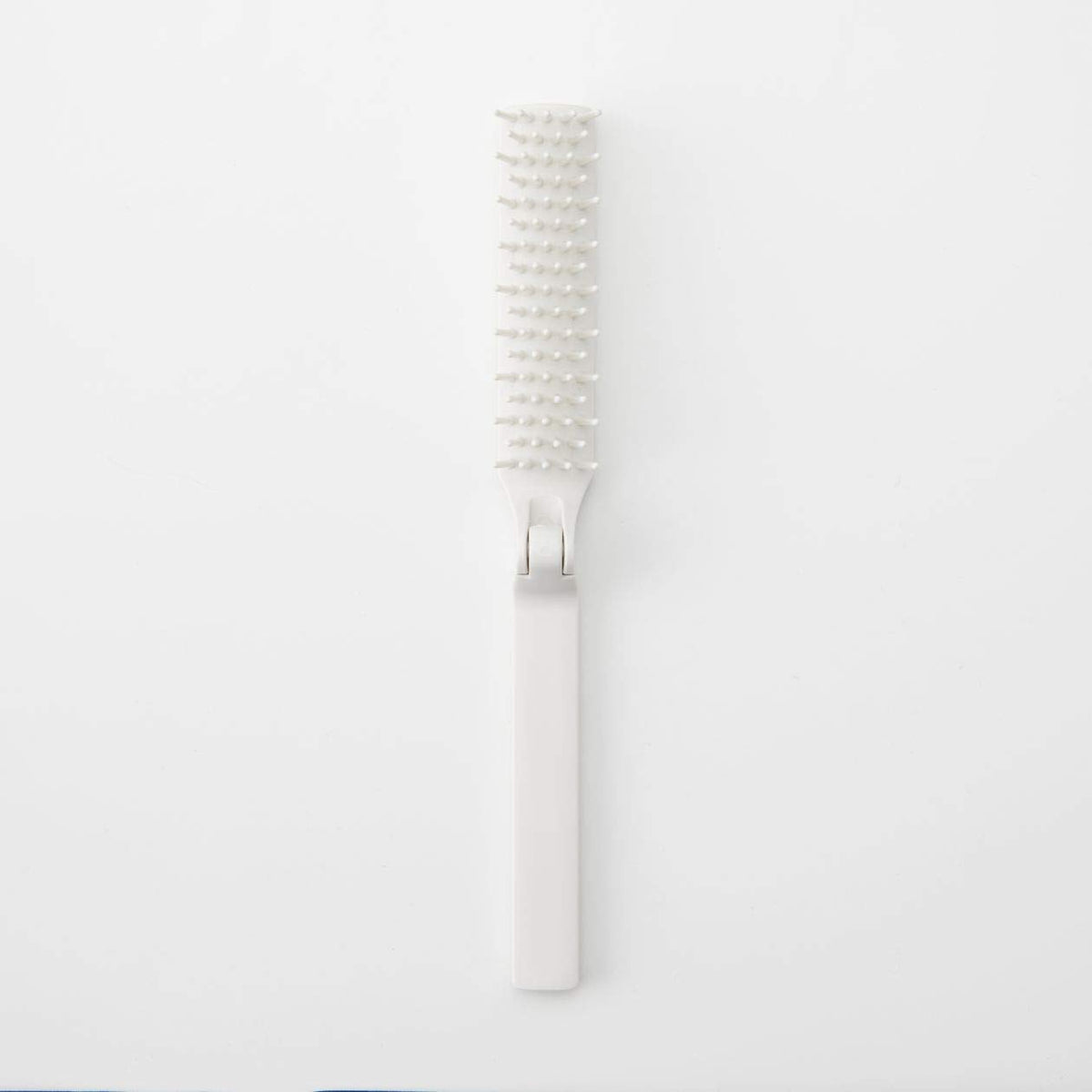 MUJI Polypropylene Folding Hair Brush, Compact Travel Brush, White