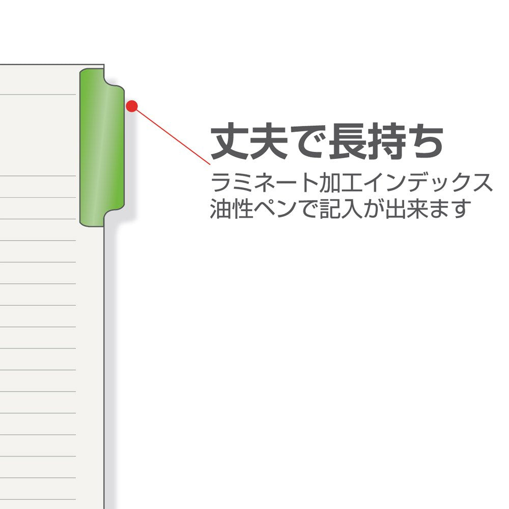 Maruman Laminated Tab Index Sheets, A4 Two-Hole, 300 x 220 mm, 5, 6, 10 or 12 Colour Tabs per Set, Made in Japan, 1 to 10 Books