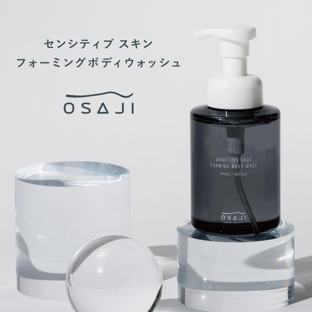 OSAJI Sensitive Skin Foaming Body Wash 400 ml, Fragrance-Free Weakly Acidic Amino Acid Body Wash with Dense Springy Foam