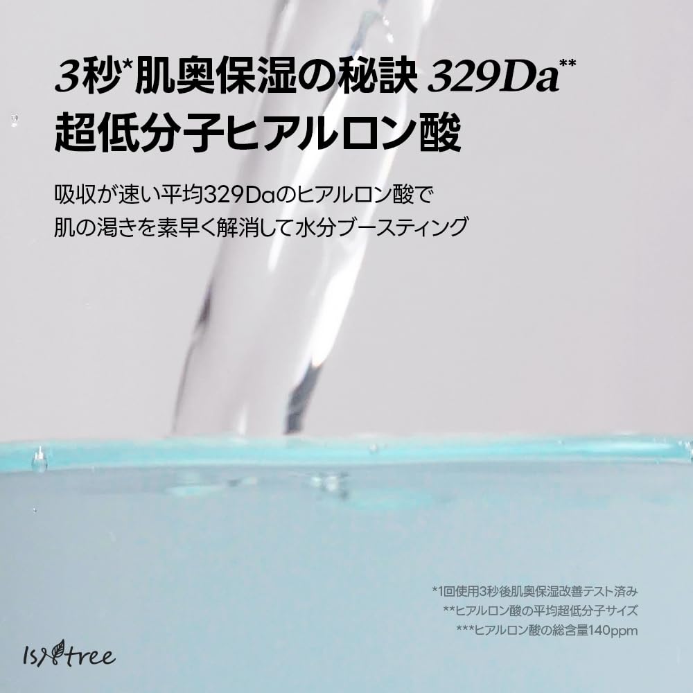 ISNTREE Ultra-Low Molecular Hyaluronic Acid Toner, 14 Types of Hyaluronic Acid Hydrating Toner with Deep Sea Water, 300 mL