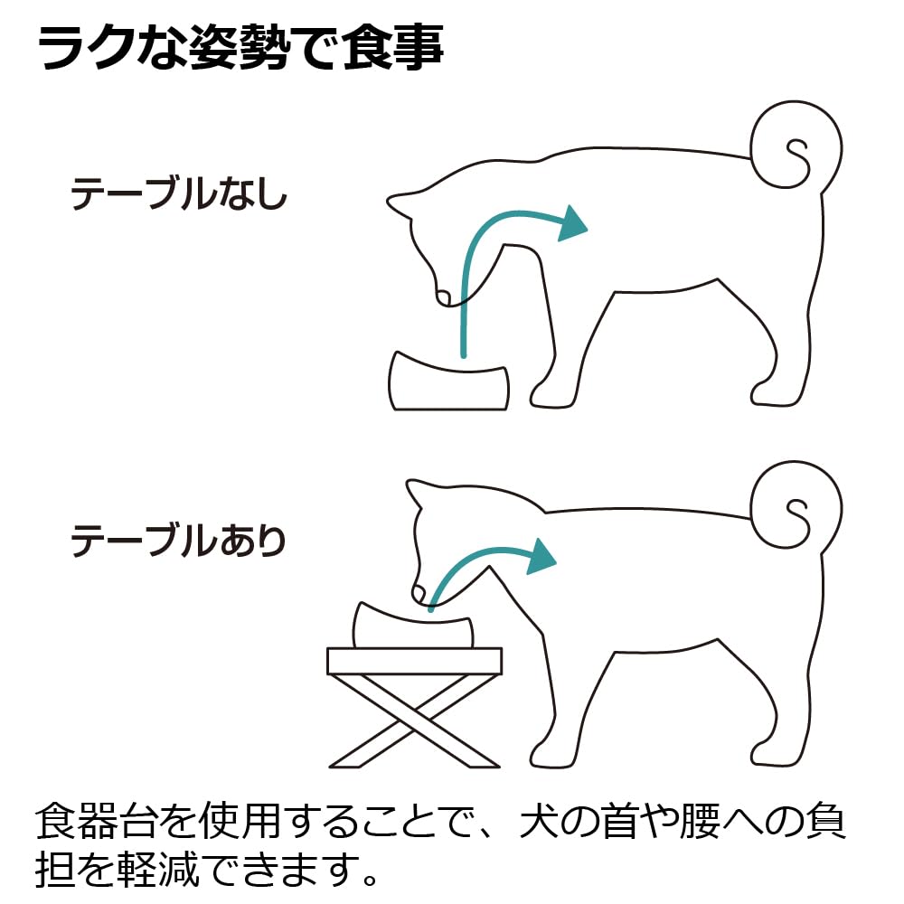 Richell Foldable Pet Table Single Beige 22 x 22 x 16.1 cm, Folding Raised Dog Bowl Stand for Bowls up to 19.5 cm Diameter