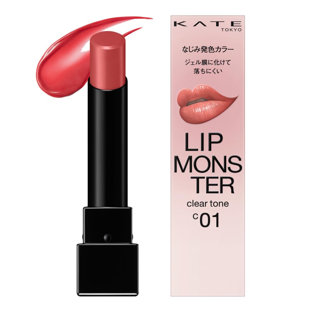 Kate Lip Monster Clear Tone Lipstick, Long-Lasting Gel-Film Lip Colour That Blends With Your Own Lip Colour, 4 Shades