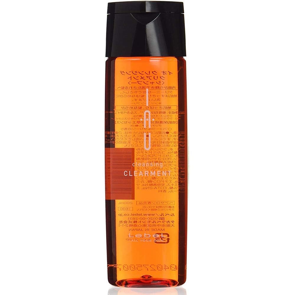 Lebel IAU Cleansing Clearment Shampoo, Scalp-Cleansing Salon Shampoo, 200 mL