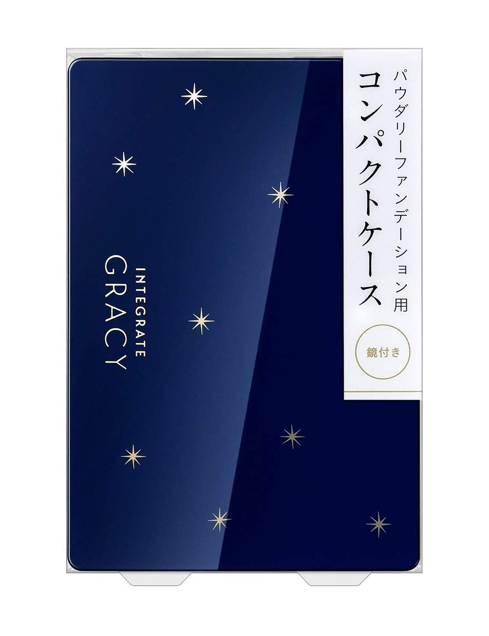 Integrate Gracy Compact Case W, Navy Sparkle Mirror Case for Powdery Foundation Refills, Model 02481