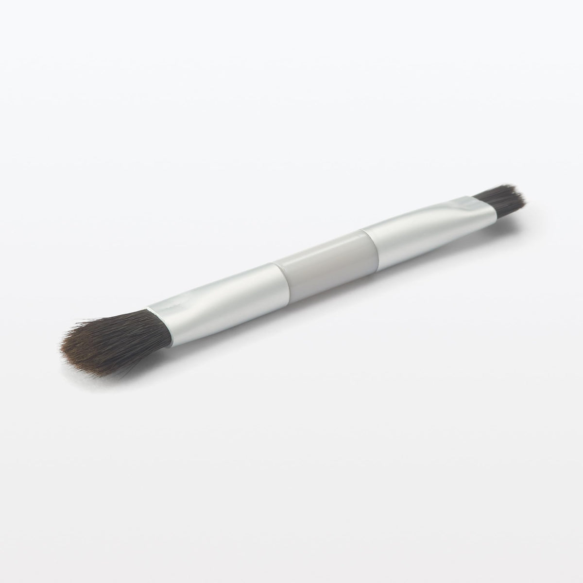 MUJI Double-Ended Eyebrow Brush for Compact Cases, Synthetic Bristles with Aluminium Ferrule OGB55A1A