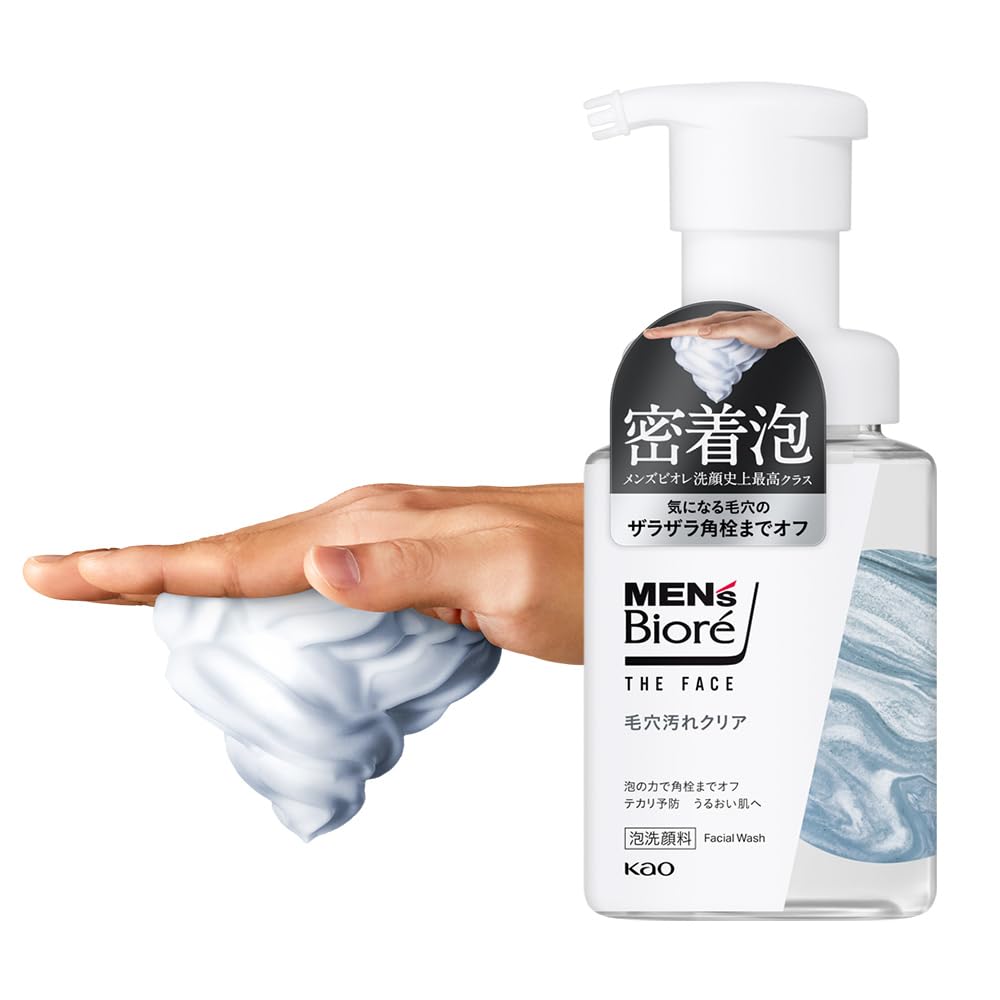Men's Bioré The Face Pore Dirt Clear Foaming Facial Wash, Musk Scent, Pump Bottle