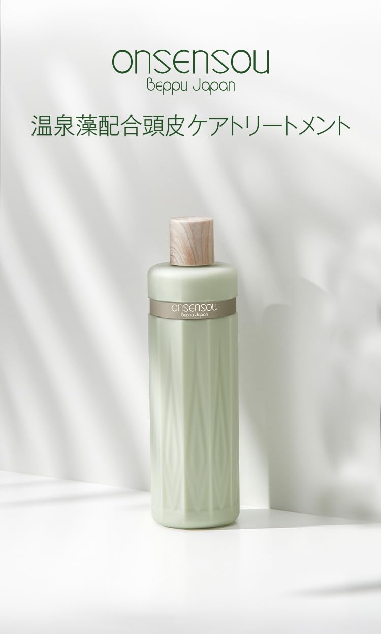 ONSENSOU Hot Spring Algae Scalp Care Treatment, 300 mL, Silicone-Free Conditioner with Hot Spring Yeast